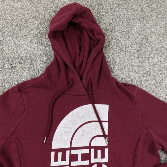 North Face Sweater Womens Medium Maroon Outdoors Sweatshirt Hoodie Hoody - Picture 4 of 5